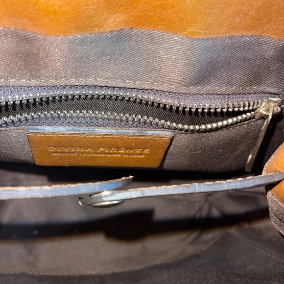 Divina Firenze Womens Backpack Crossbody Brown Leather Purse Italy - Picture 7 of 9